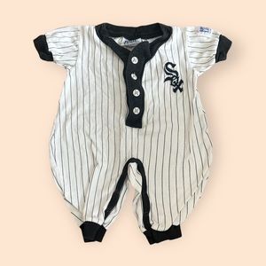 Vintage Baby Rookies League Chicago White Socks Baseball Short Sleeve One Piece
